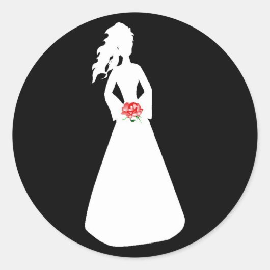 Bridal Silhouette II Ronde Sticker (Voorkant)