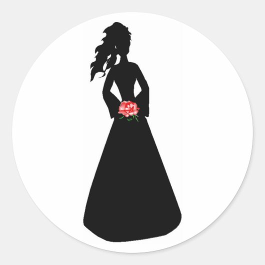 Bridal Silhouette III Ronde Sticker (Voorkant)