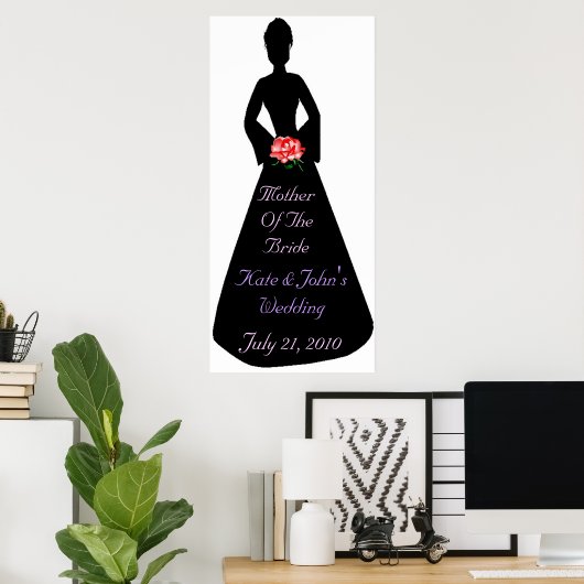 Bridal Silhouette moeder van de bride Poster (Thuiskantoor)