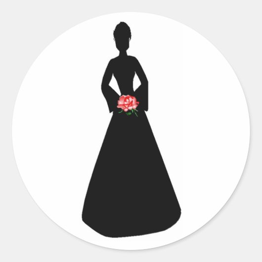 Bridal Silhouette Ronde Sticker (Voorkant)