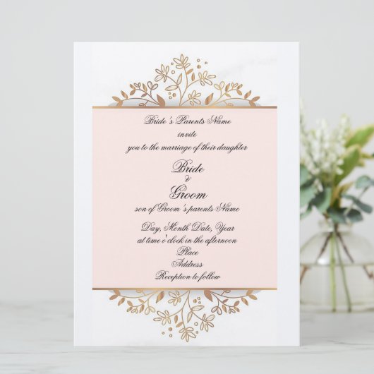 Bridal Softness Wedding Invitation Kaart (Staand voorkant)