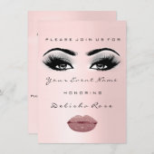 Bridal Sweet 16th 15th Kiss LIPS Roos Roze Kaart (Voorkant / Achterkant)