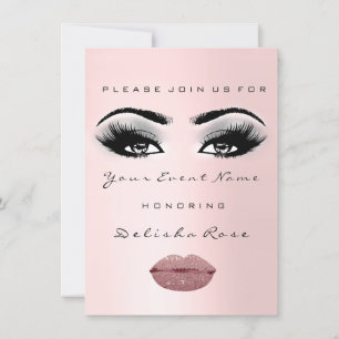 Bridal Sweet 16th 15th Kiss LIPS Roos Roze Kaart