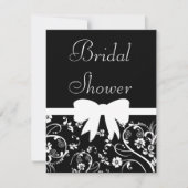 Bridal Swirls Shower Invitation White Kaart (Voorkant)