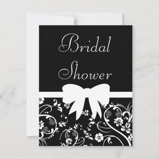 Bridal Swirls Shower Invitation White Kaart (Voorkant)