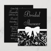 Bridal Swirls Shower Invitation White Kaart (Voorkant / Achterkant)
