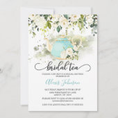 Bridal Tea Bridal Shower Invitation - Blue WC Kaart (Voorkant)