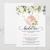 Bridal Tea Bridal Shower Invitation - Roze Kaart (Voorkant / Achterkant)