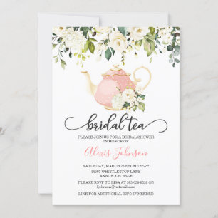 Bridal Tea Bridal Shower Invitation - Roze Kaart