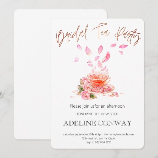 Bridal Tea Celebration Kaart (Voorkant / Achterkant)