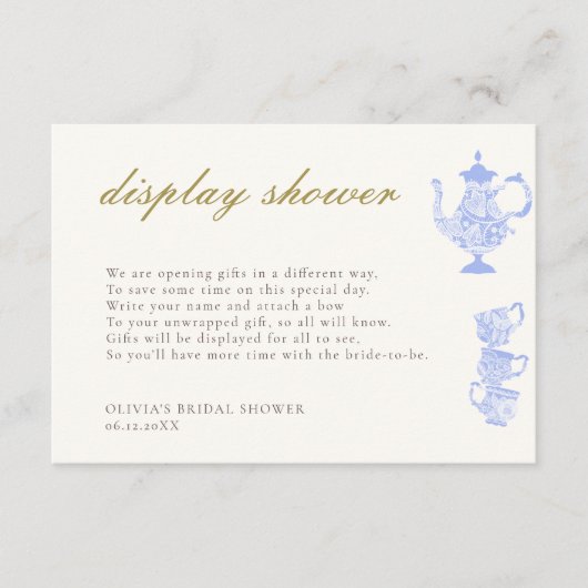 Bridal Tea China Display Douche Behuizing Kaart (Voorkant)