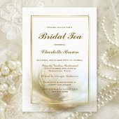 Bridal Tea Elegant Gold Feather Kaart