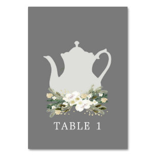 Bridal Tea Gray Waterverf Flowers Kaart