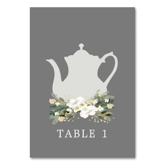 Bridal Tea Gray Waterverf Flowers Kaart (Voorkant)