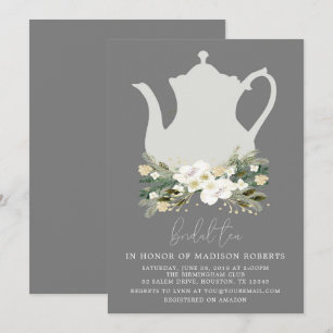 Bridal Tea Gray Waterverf Flowers Kaart