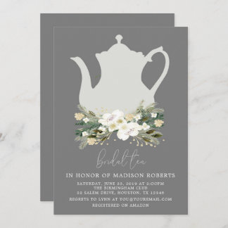 Bridal Tea Gray Waterverf Flowers Kaart