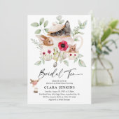 Bridal Tea Party Animals & Greenery Vrijgezellenfe Kaart (Staand voorkant)