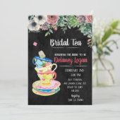 Bridal Tea Party Bloemenuitnodiging Kaart (Staand voorkant)