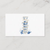Bridal Tea Party Chinoiserie Blue Recipe Card Informatiekaartje (Achterkant)