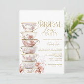 Bridal Tea Party Chinoiserie Pink Bridal Shower In Kaart (Staand voorkant)