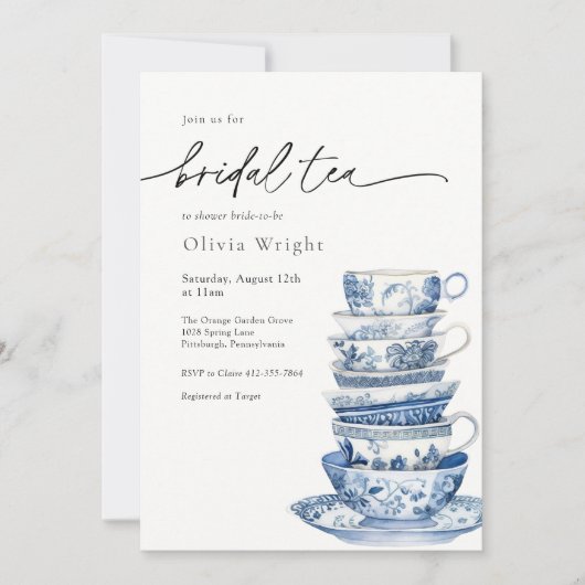 Bridal Tea Party Chinoiserie Vrijgezellenfeest Kaart (Voorkant)