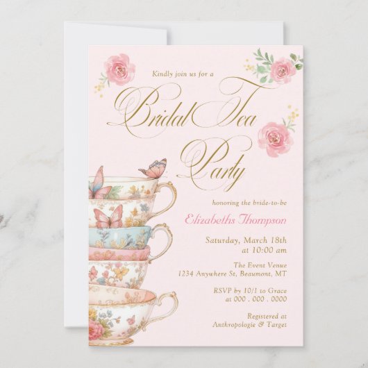 Bridal Tea Party Kaart (Voorkant)