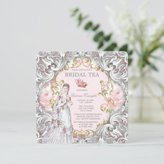 Bridal Tea Party Kaart (Staand voorkant)