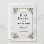 Bridal Tea Party Rustic Bleaching Wood Kaart (Voorkant)