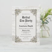 Bridal Tea Party Rustic Bleaching Wood Kaart (Staand voorkant)