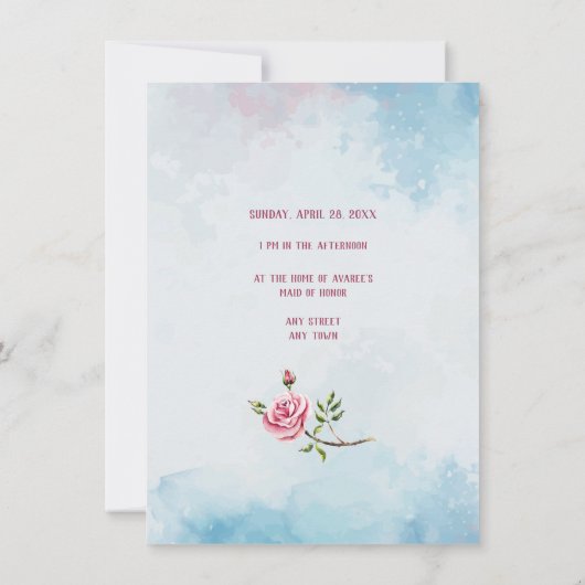 Bridal Tea Party Shower Uitnodiging (Achterkant)