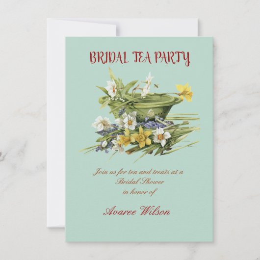 Bridal Tea Party Shower Uitnodiging (Voorkant)