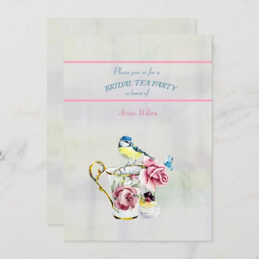 Bridal Tea Party Shower Uitnodiging (Voorkant / Achterkant)