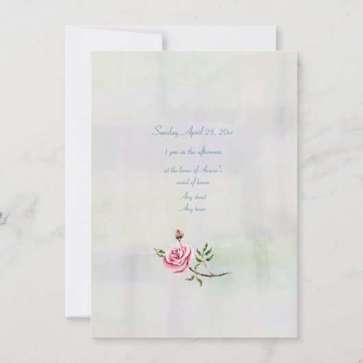 Bridal Tea Party Shower Uitnodiging (Achterkant)