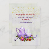 Bridal Tea Party Shower Uitnodiging (Voorkant / Achterkant)