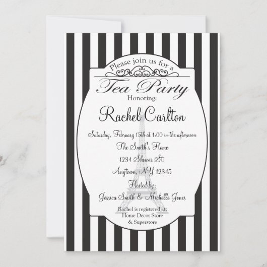 Bridal Tea Party - uitnodiging van Black Paris (Voorkant)