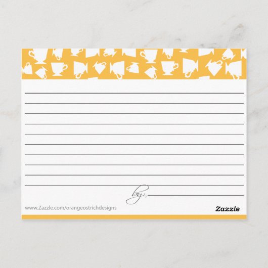 Bridal Tea Recept Kaart (Achterkant)