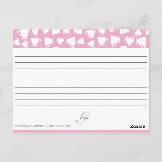 Bridal Tea Recept Kaart (Achterkant)