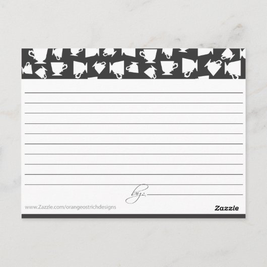 Bridal Tea Recept Kaart (Achterkant)