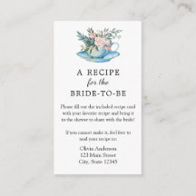 Bridal Tea Recipe Request Enclosure Card