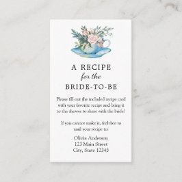Bridal Tea Recipe Request Enclosure Card Informatiekaartje