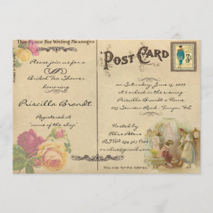 Bridal Tea Shower Honoring, stijloud Briefkaart