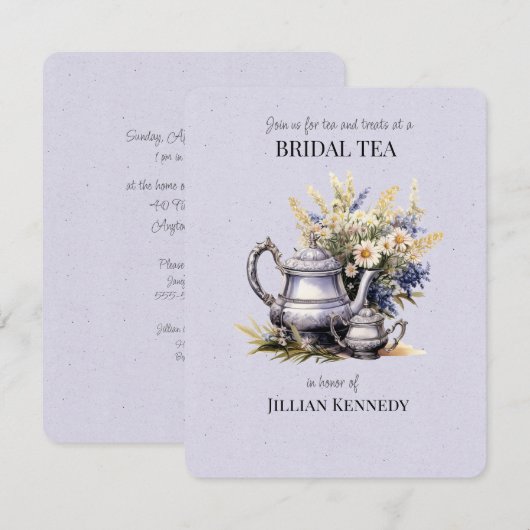 Bridal Tea Shower Uitnodiging (Voorkant / Achterkant)