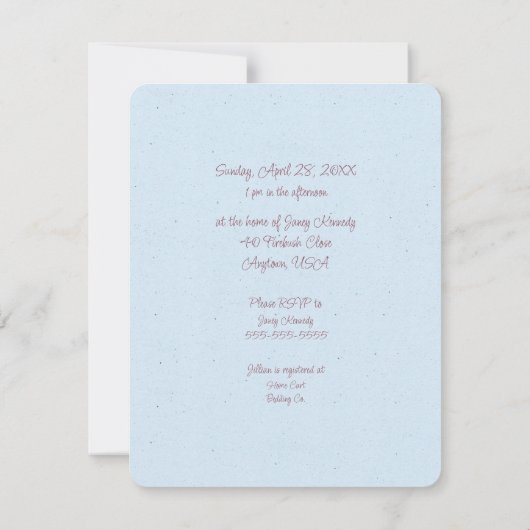 Bridal Tea Shower Uitnodiging (Achterkant)