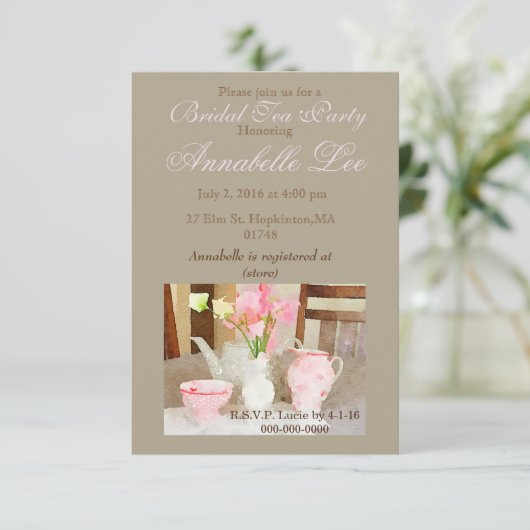 Bridal Tea Uitnodiging (Staand voorkant)