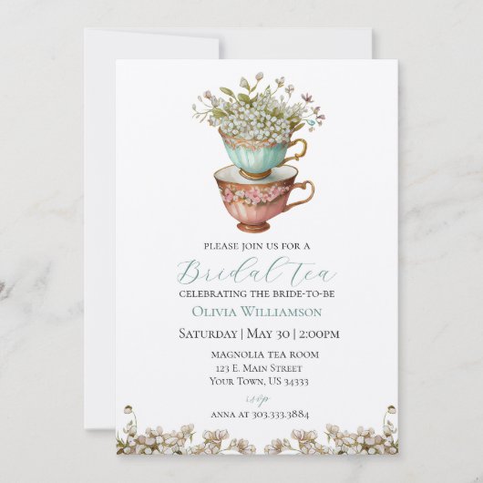 Bridal Tea Wedding Shower Kaart (Voorkant)
