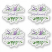 Bridal Team Purple Romantic Floral Split Border Sticker (Voorkant)