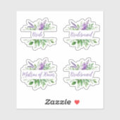 Bridal Team Purple Romantic Floral Split Border Sticker (Vel)