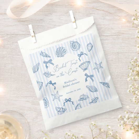 Bridal Toast On The Coast Seashells Bridal Shower Bedankzakje (Geknipt)