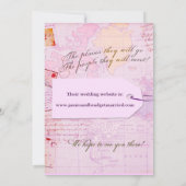 Bridal Travel Shower: roze en paarse invi Kaart (Achterkant)