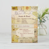 Bridal Travel Shower-thema in cacao en crème Kaart (Staand voorkant)